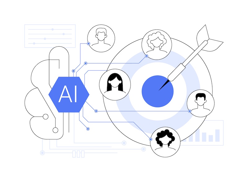 AI Driven Account Based Marketing abstract concept vector illustration.